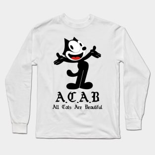 ACAB - All Cats Are Beautiful - White Long Sleeve T-Shirt